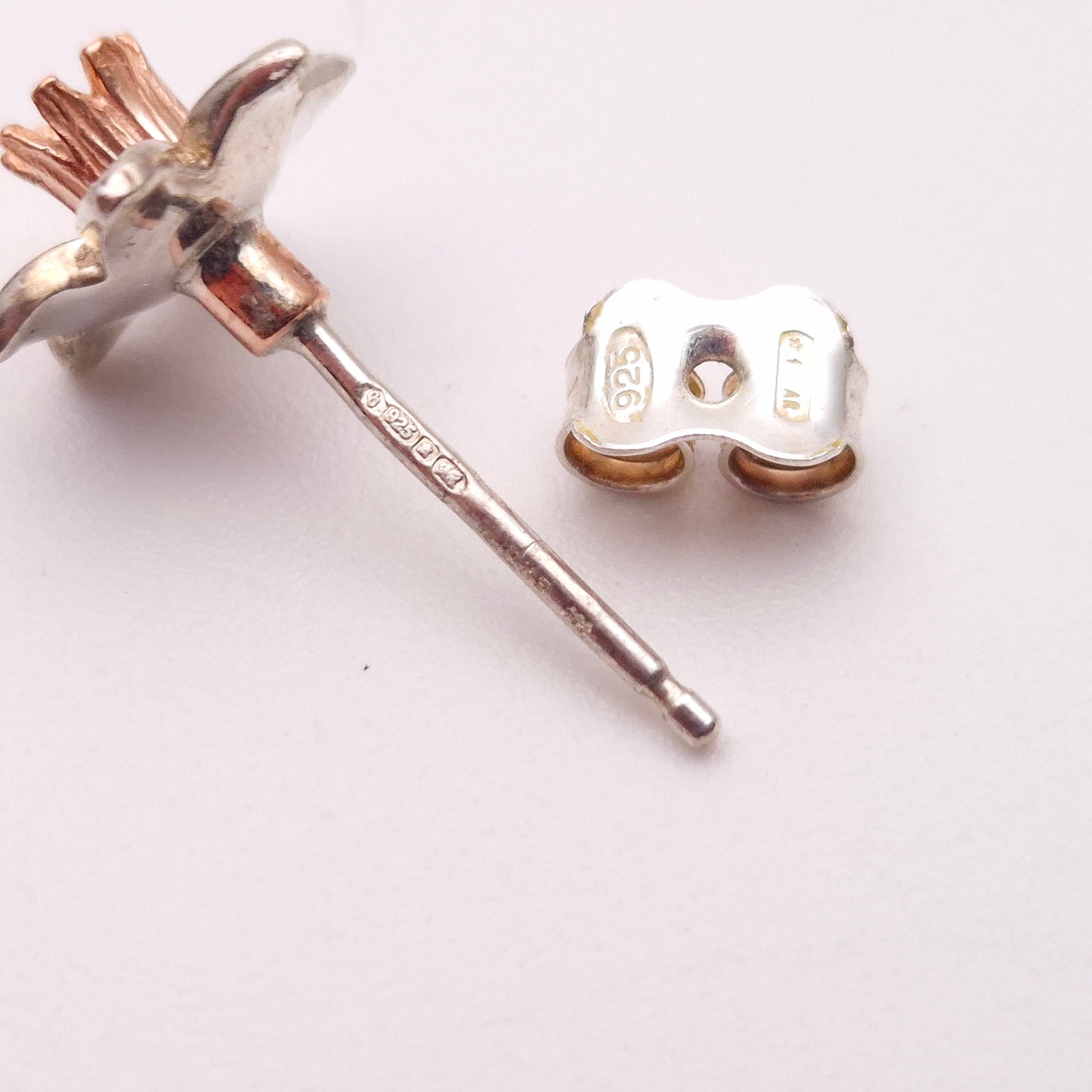 Sterling Silver and Rose Gold Clogau Daffodil Stud Earrings