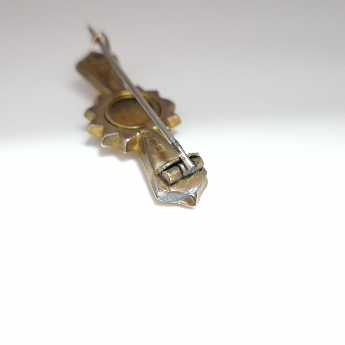 9ct Yellow Gold Ruby and Pearl Antique Mourning Style Brooch