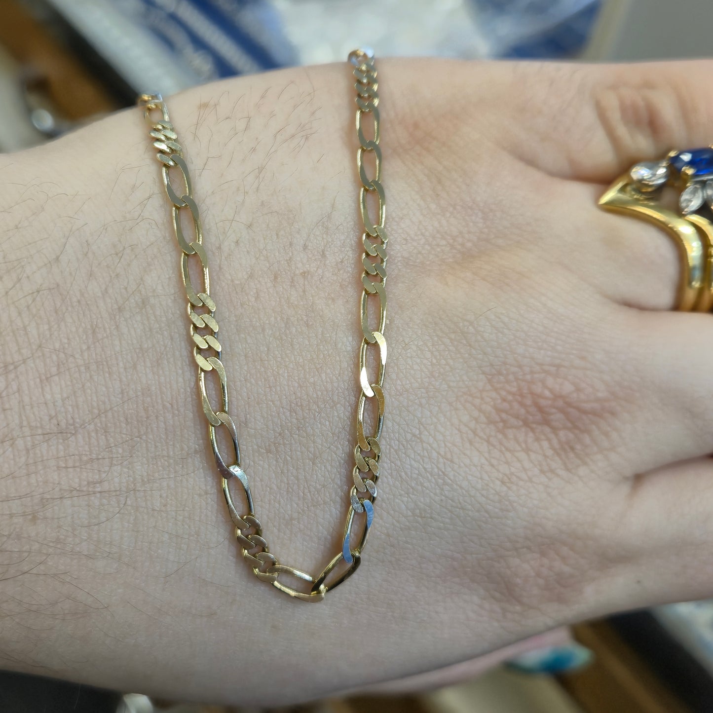 9ct Yellow Gold 3+3 Figaro Link Chain 20 Inch