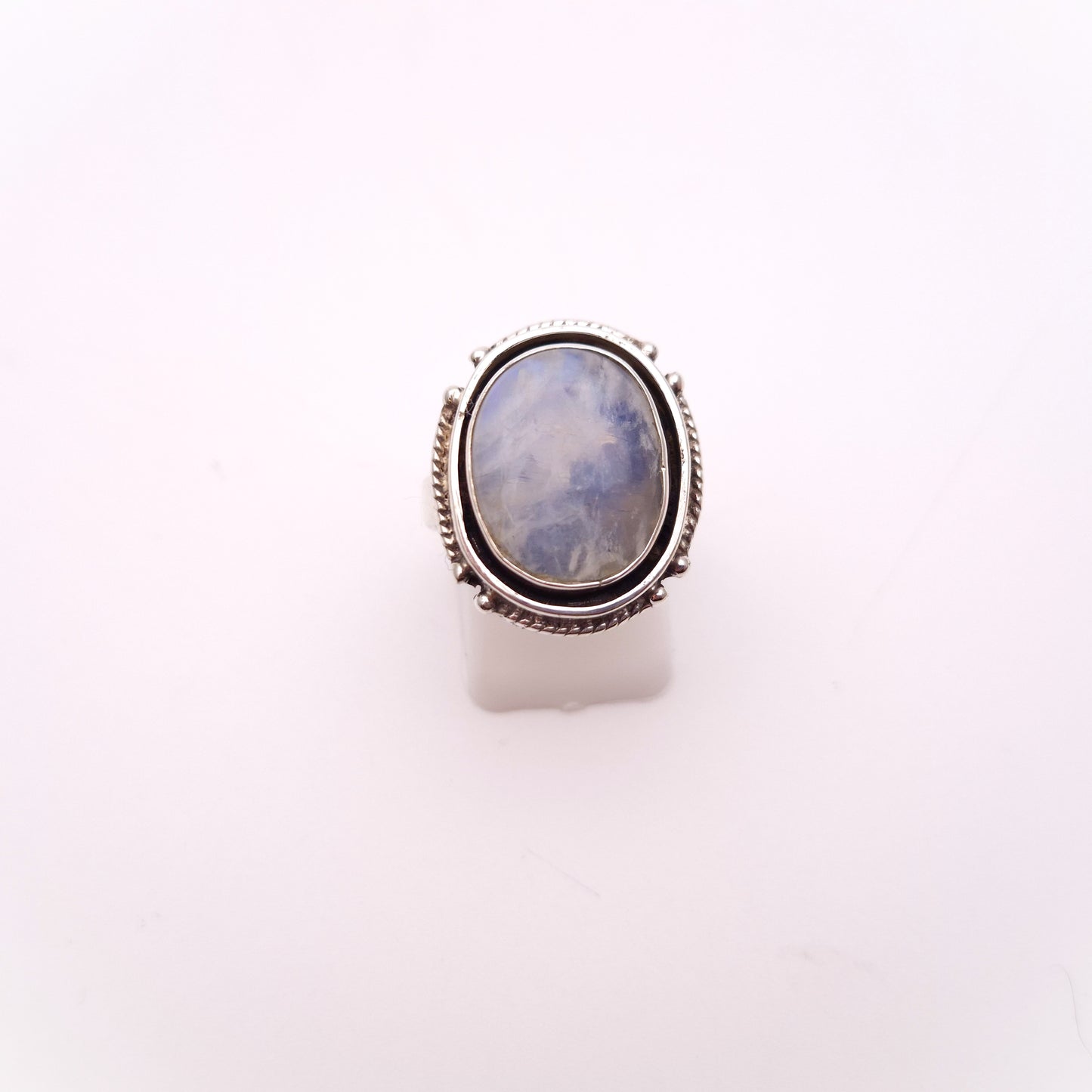 Sterling Silver Large Chunky Labradorite Oval Solitaire Ring