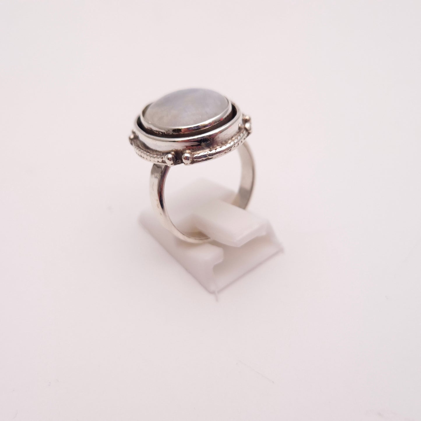 Sterling Silver Large Chunky Labradorite Oval Solitaire Ring