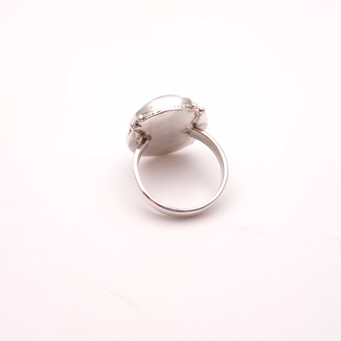 Sterling Silver Large Chunky Labradorite Oval Solitaire Ring