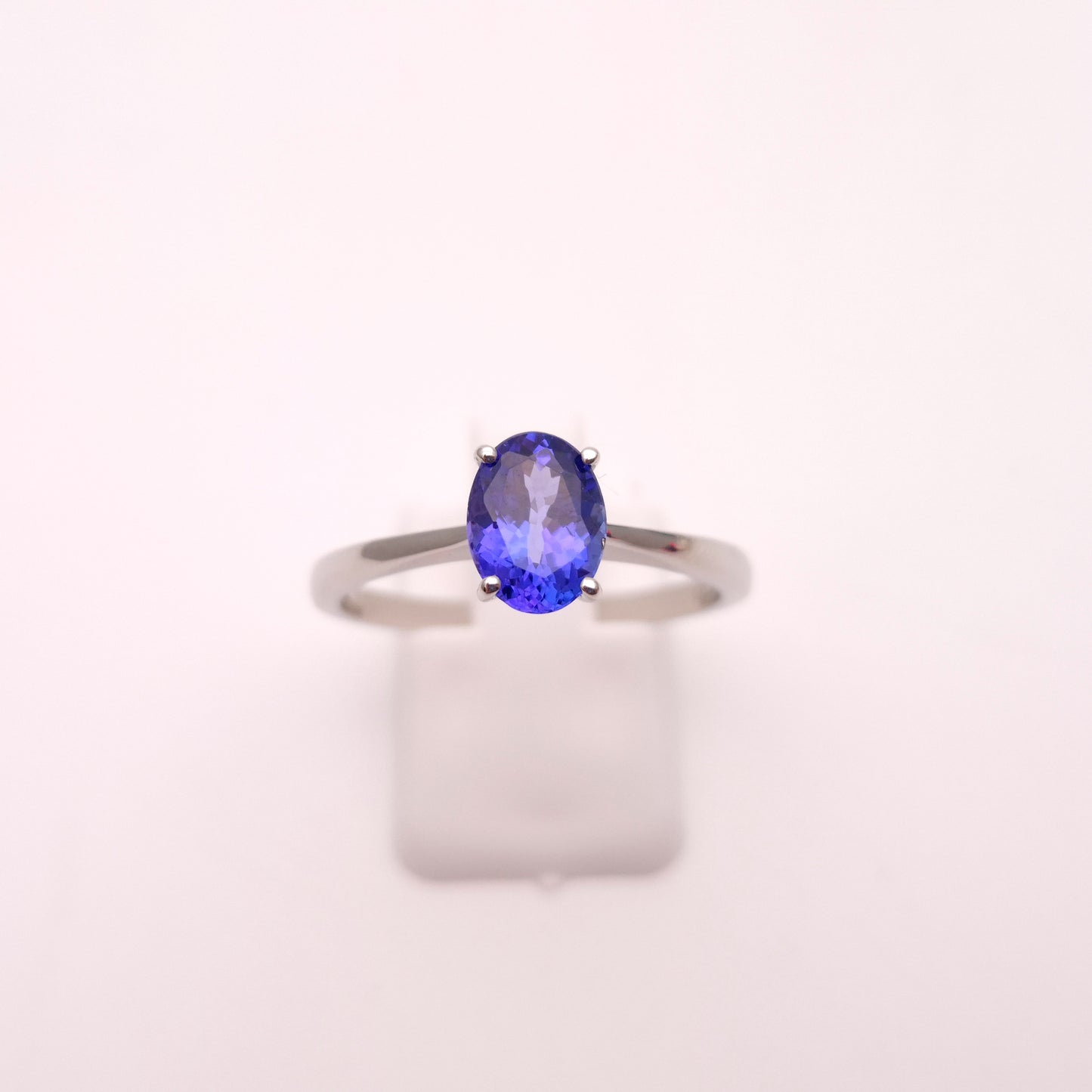 Platinum 950 Oval Cut Tanzanite Solitaire Ring
