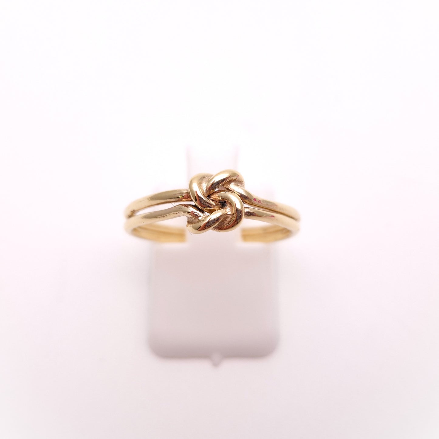 9ct Yellow Gold Double Band Square Knot Ring