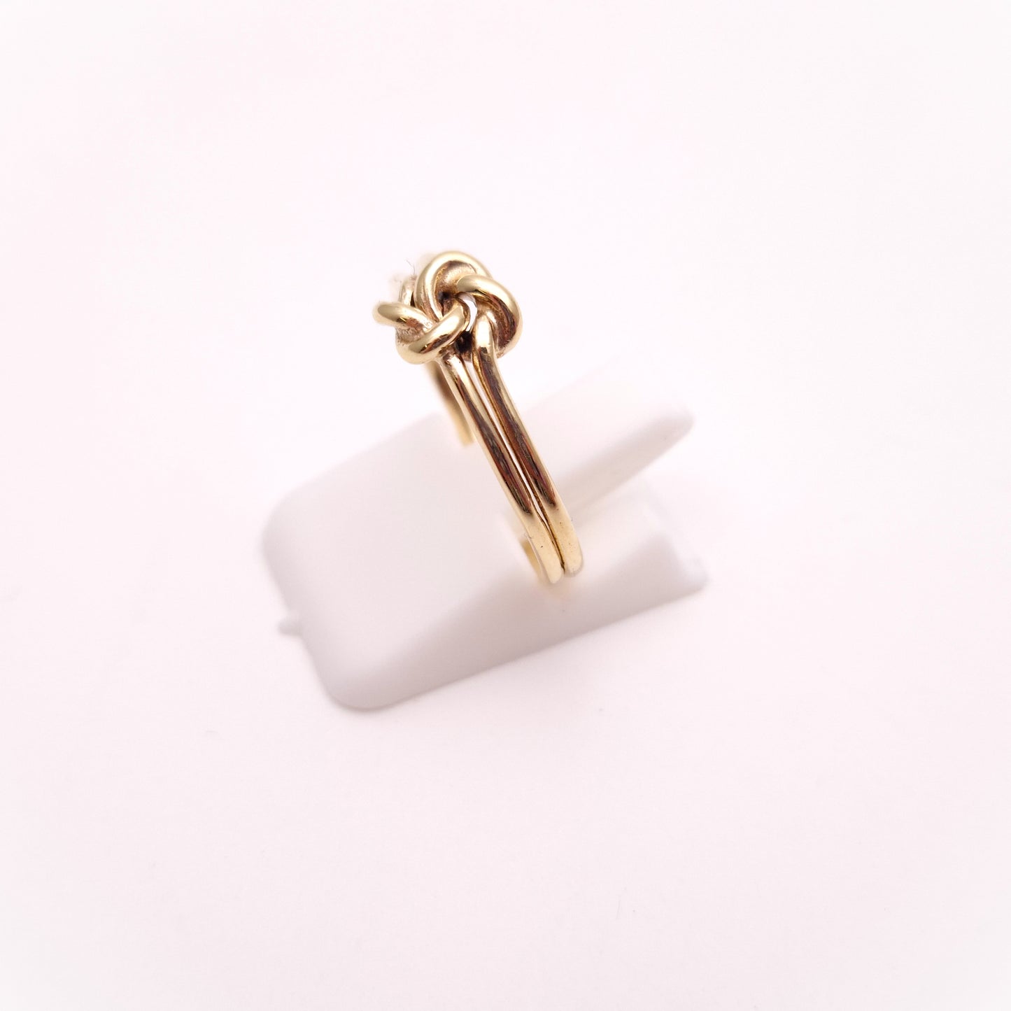 9ct Yellow Gold Double Band Square Knot Ring