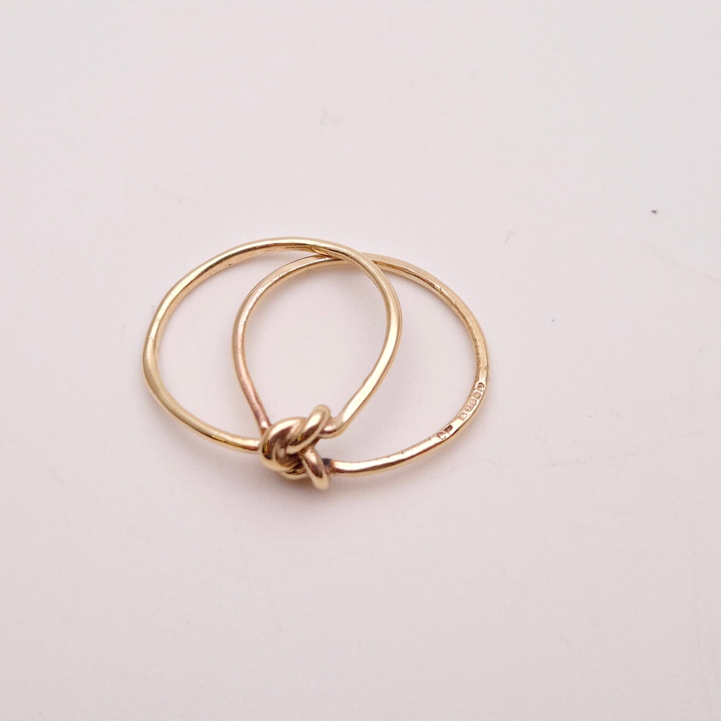 9ct Yellow Gold Double Band Square Knot Ring