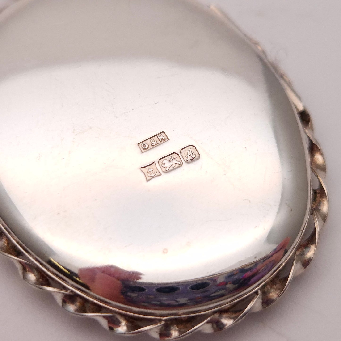 Sterling Silver Vintage Large Engraved Floral Patterned Oval Locket