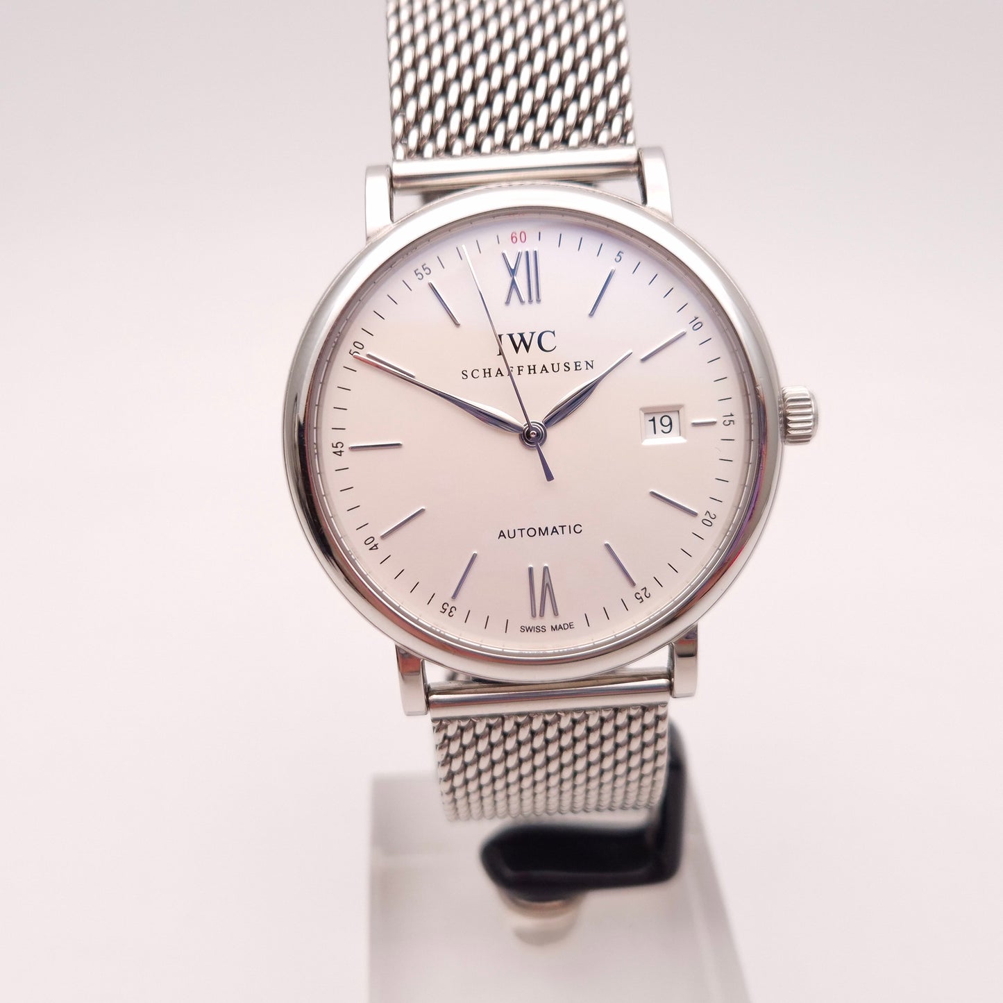 Gents 2013 IWC Schaffhausen 40mm Portofino Chrome Stainless Steel Watch