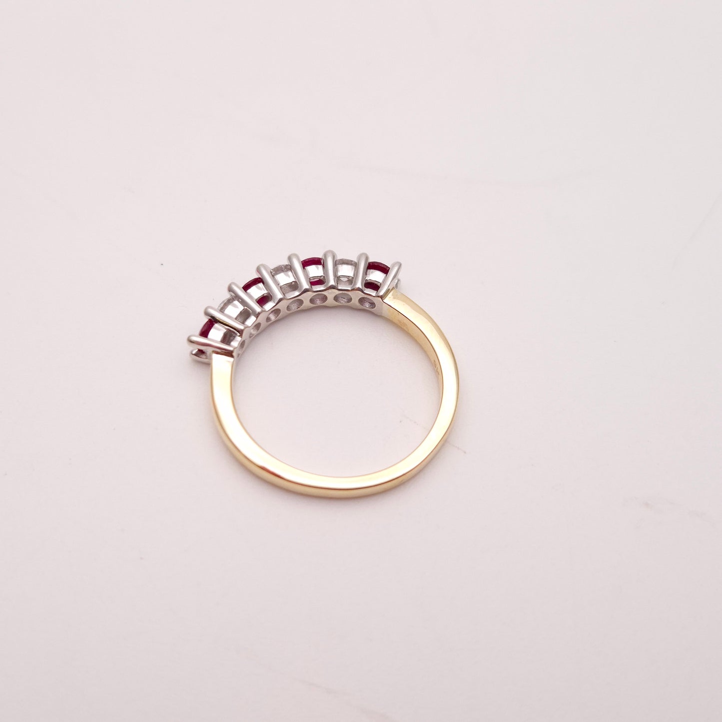 9ct Yellow Gold Ruby and Diamond Multistone Half Eternity Ring