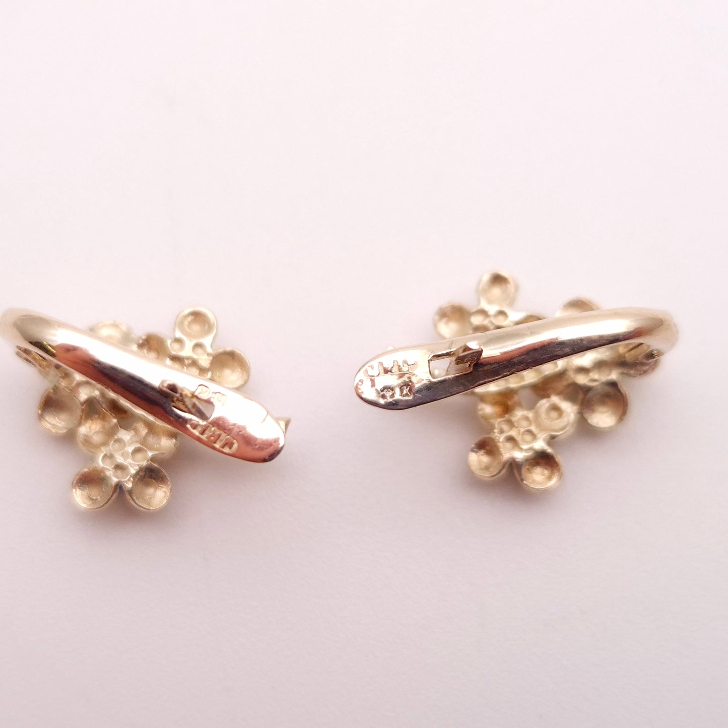 9ct Yellow Gold Ruby, Emerald and Sapphire Small Flower Hoop Stud Earrings