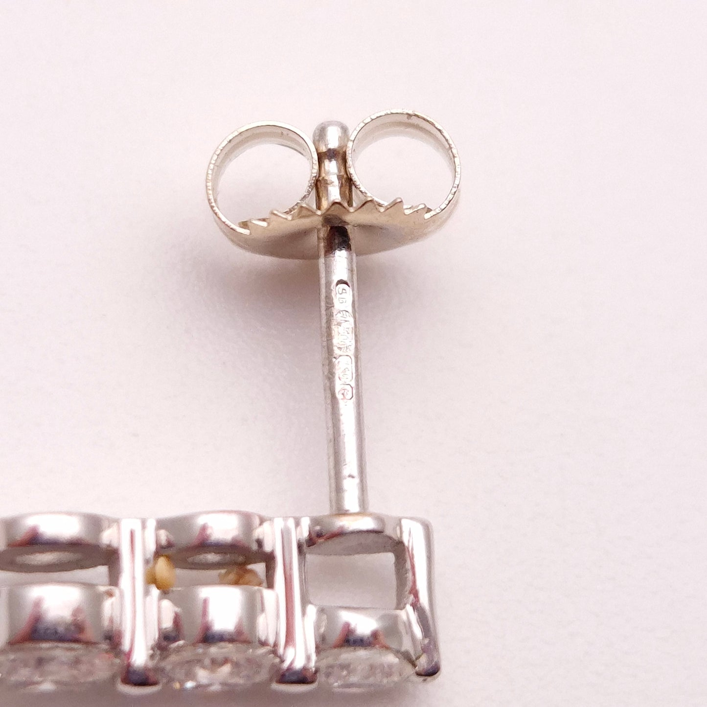 18ct White Gold Graduated Three Stone Diamond Stud Earrings