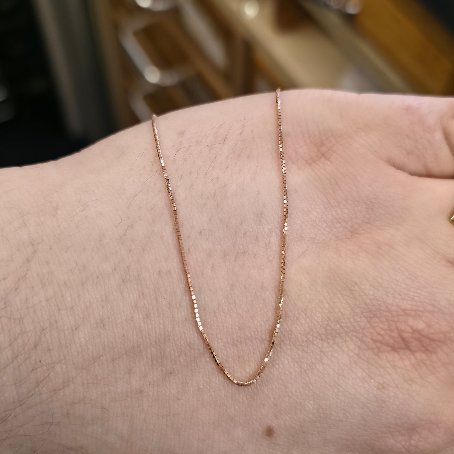 18ct Rose Gold Venetian Box Chain Necklace 16 Inch / 40cm