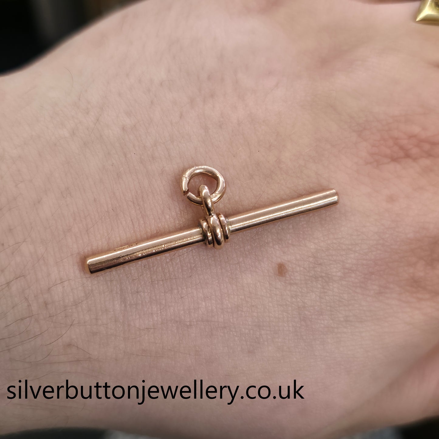 9ct Rose Gold Antique T-Bar Pendant Piece / Charm