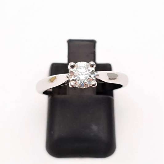 18ct White Gold 0.53ct Solitaire round cut Diamond Ring