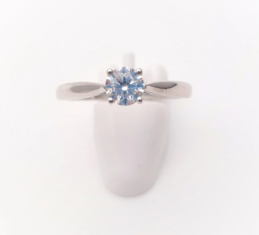 9ct white gold CZ Solitaire Ring