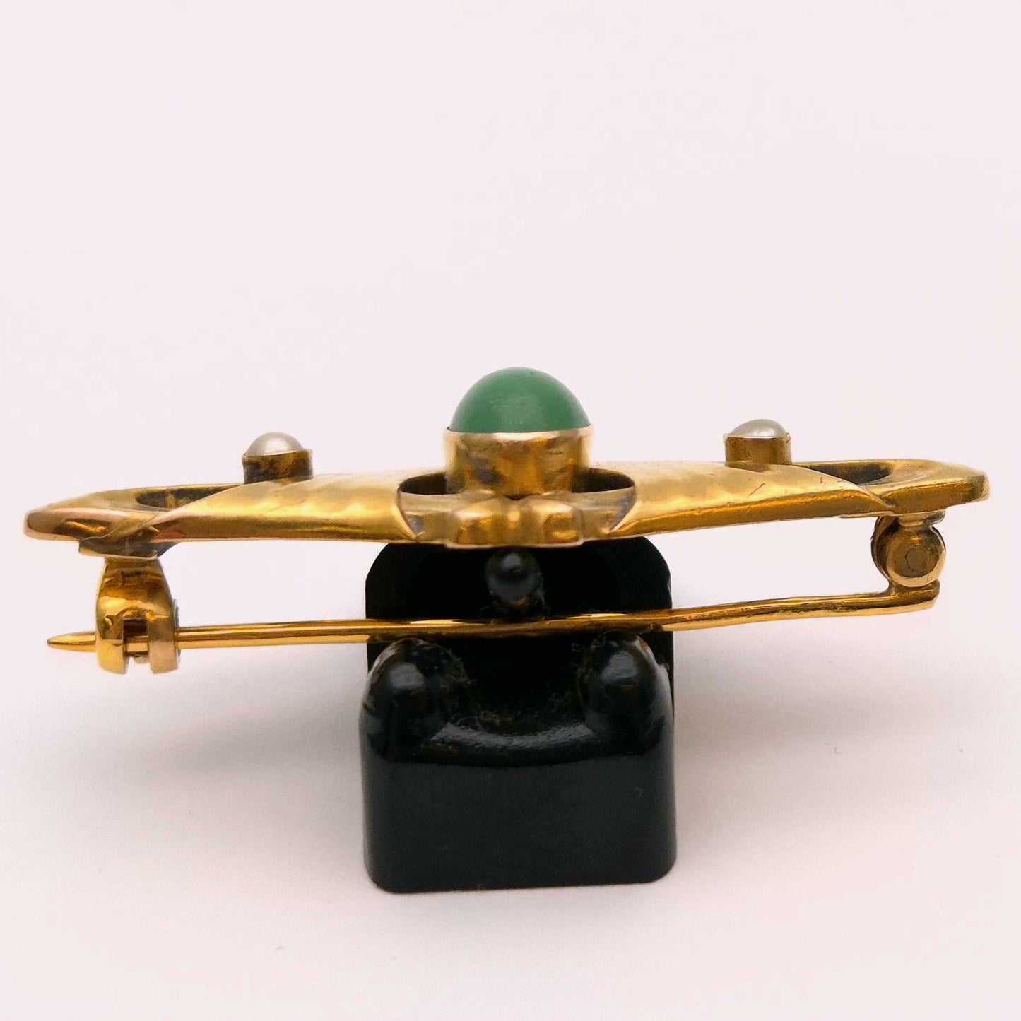 14ct Yellow gold Turquoise and Pearl Art Nouveau Brooch