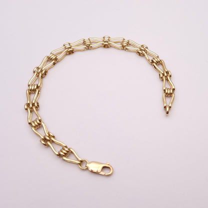9ct Yellow Gold Fancy Gate link Bracelet