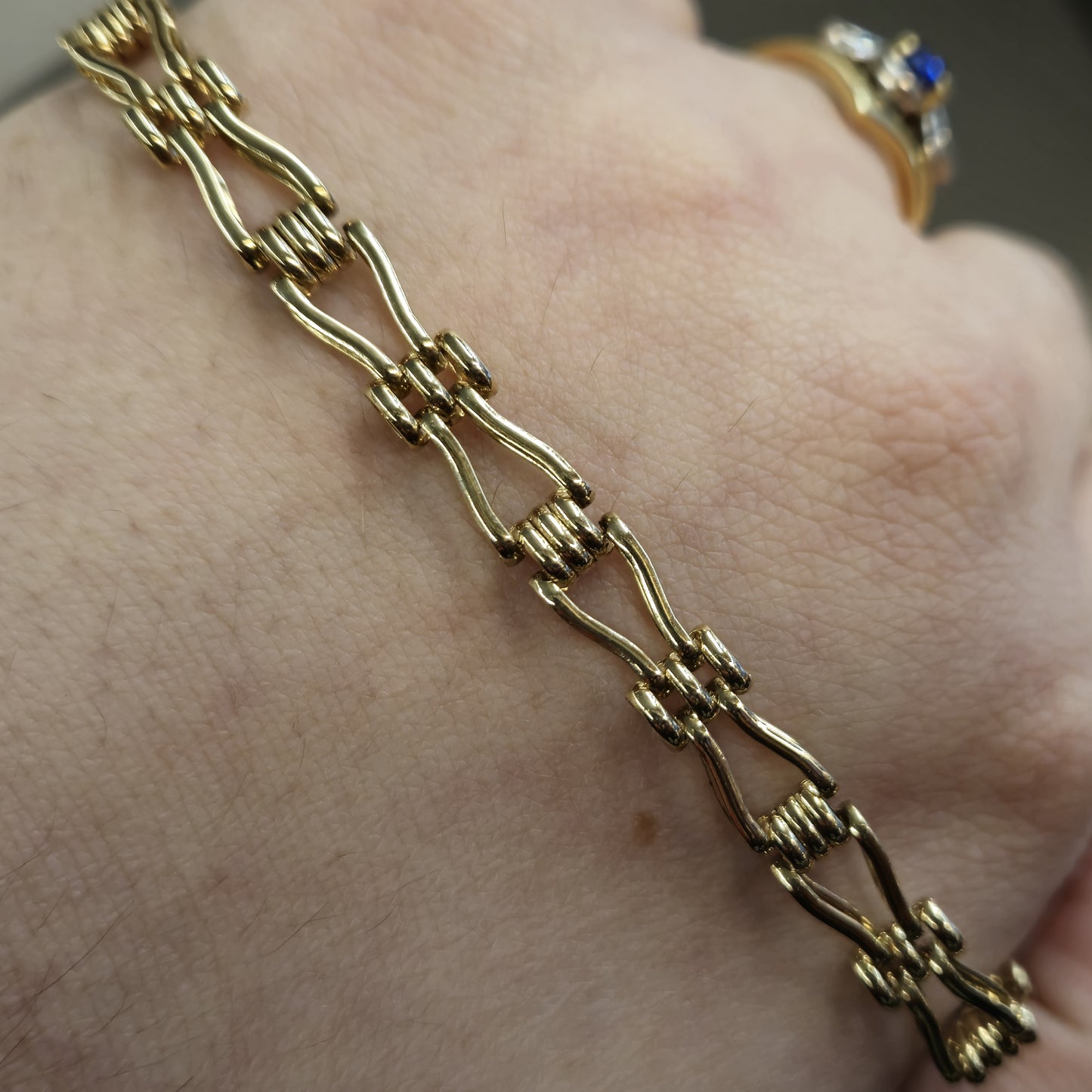 9ct Yellow Gold Fancy Gate link Bracelet