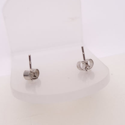 9ct White Gold Diamond Double Heart Stud Earrings