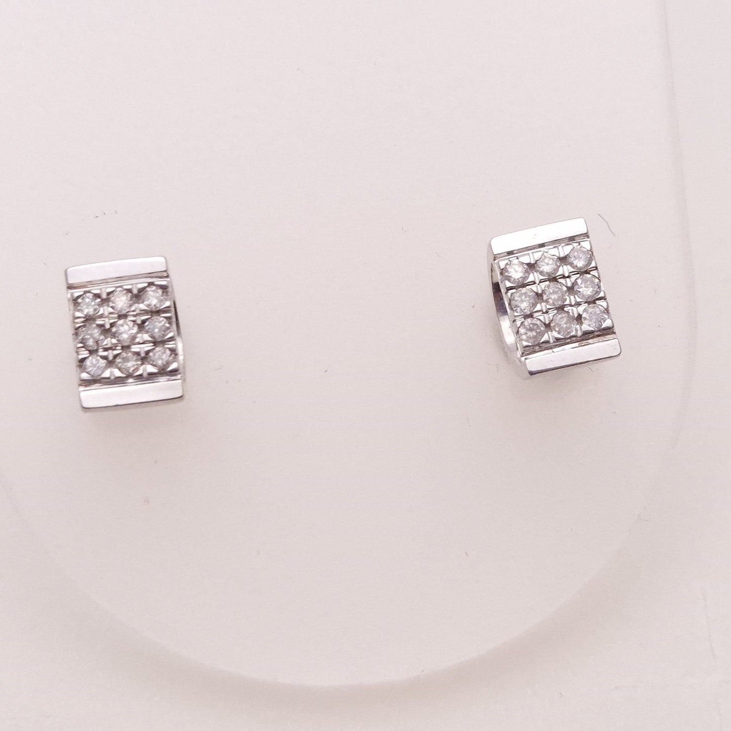 9ct White Gold Cubic Zirconia Stud Earrings