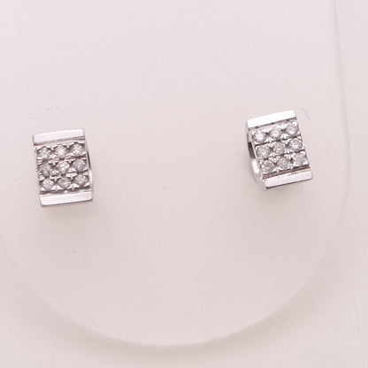 9ct White Gold Cubic Zirconia Stud Earrings