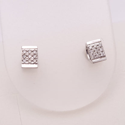 9ct White Gold Cubic Zirconia Stud Earrings