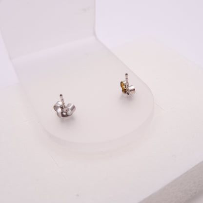 9ct white Gold Diamond Stud Earrings