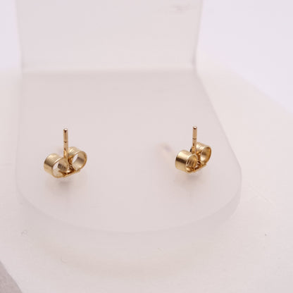 9ct Yellow Gold Ruby and Diamond Row Stud Earrings