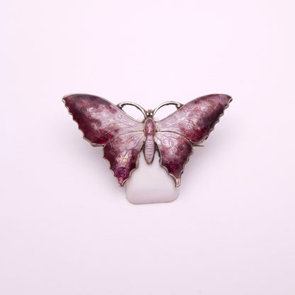 Sterling silver Vintage Enamel Butterfly Brooch