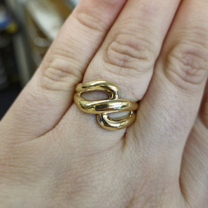 9ct Yellow Gold Double Loop Design Ring