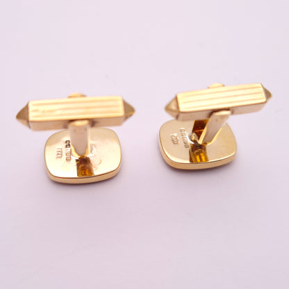 9ct Yellow Gold Bloodstone Set Cufflinks