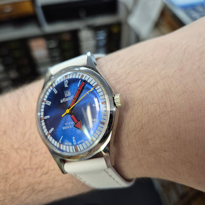 1970s Atlantic Blue Dial Watch