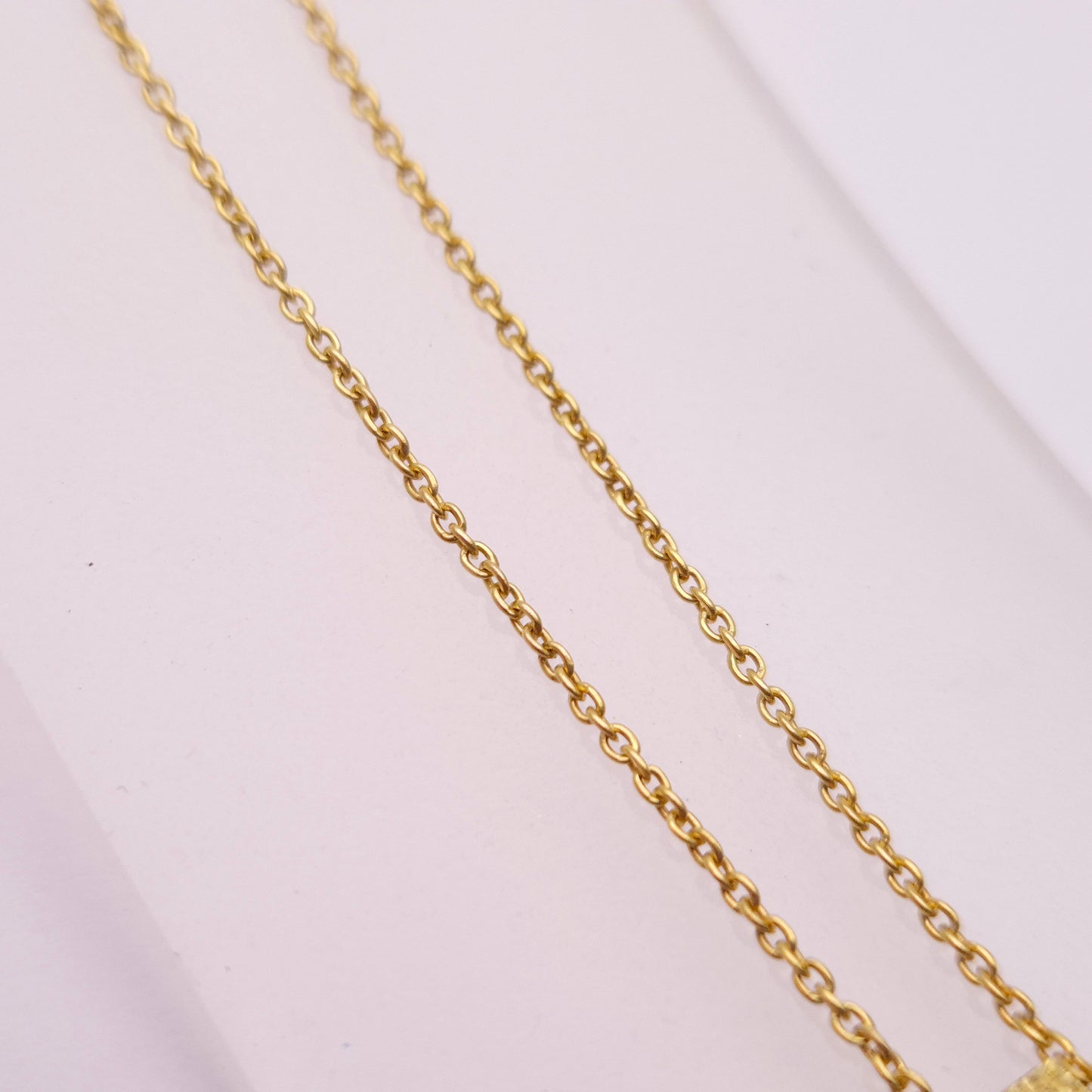 9ct Yellow Gold Frosted Textured Cross pendant and chain necklace