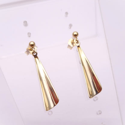 9ct Yellow Gold Triangular Drop Earrings