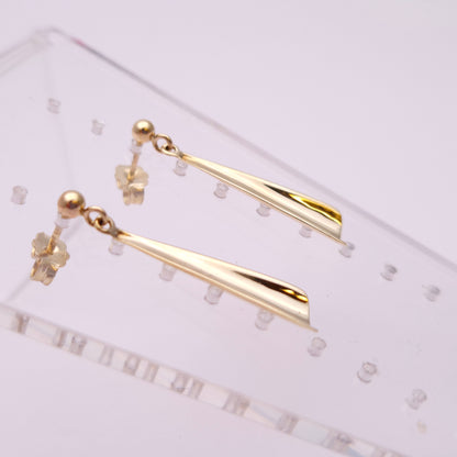 9ct Yellow Gold Triangular Drop Earrings
