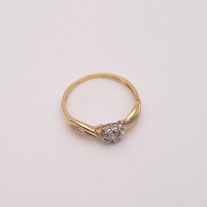 9ct Two Tone Gold Illusion Set Diamond Solitaire Ring