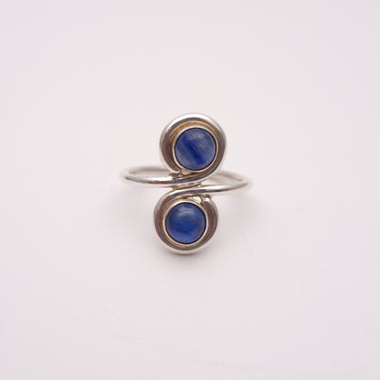 Sterling Silver Sapphire 2 Stone Ring