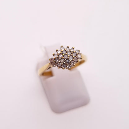 9ct Yellow Gold Multi-stone diamond Cluster Ring