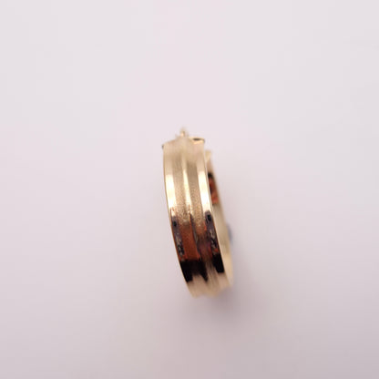 9ct Yellow Gold Oval Shaped Textured Creole Hoop Earrings
