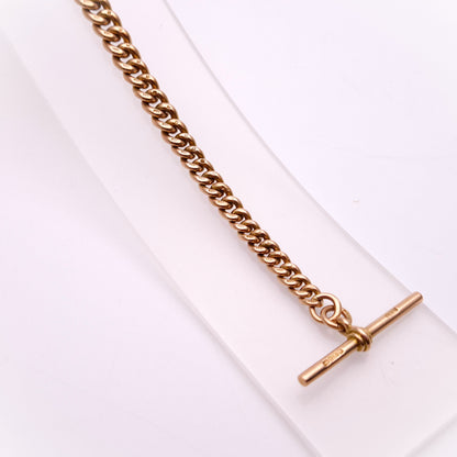 9ct Rose Gold Antique T-bar Heavy Bracelet