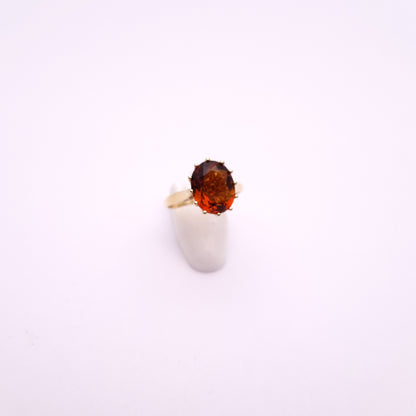 9ct Yellow Gold Deep Orange Citrine Solitaire Ring