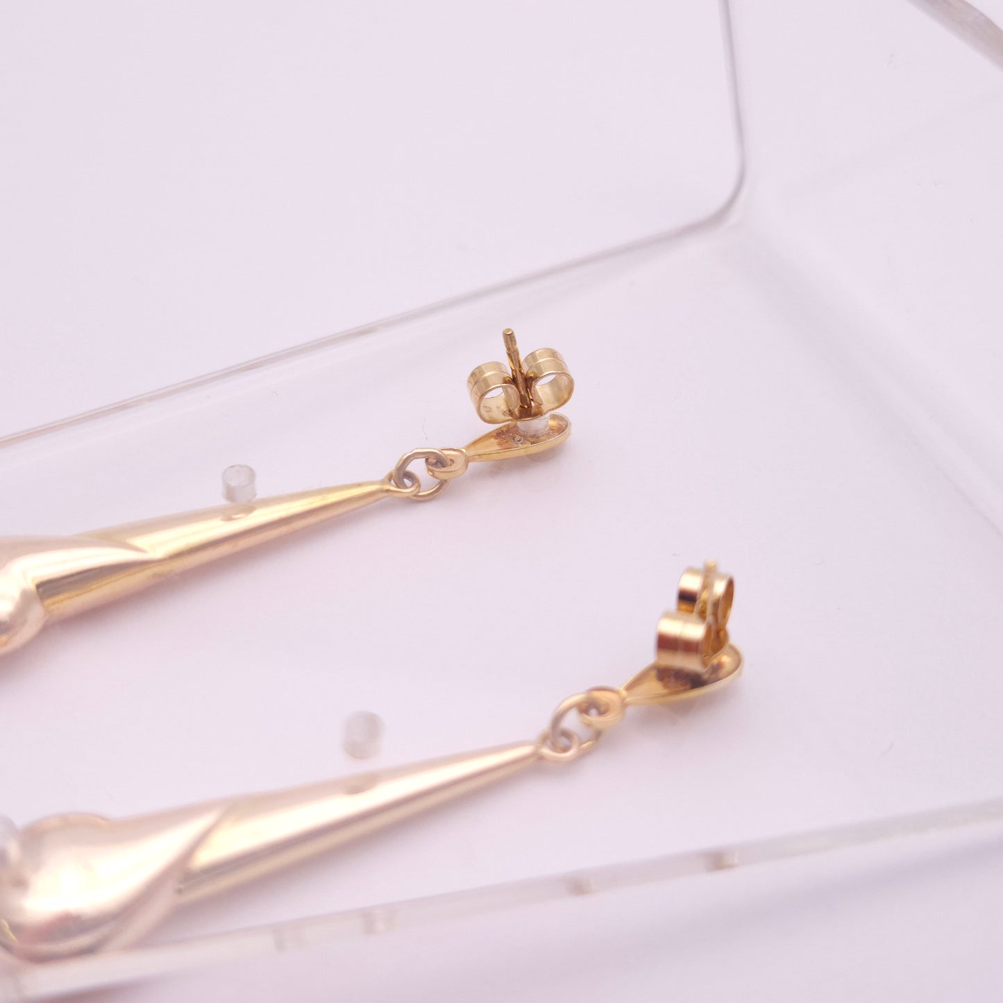 9ct Yellow Gold Teardrop Dangle Drop Earrings