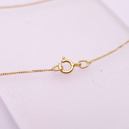 9ct Yellow Gold Sapphire and Diamond Set Pendant and Chain Necklace