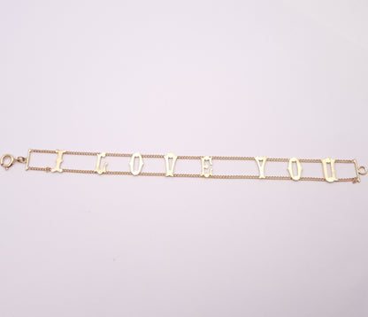 9ct Yellow gold Vintage 1960's 'I Love You' Bracelet
