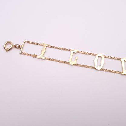 9ct Yellow gold Vintage 1960's 'I Love You' Bracelet