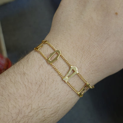 9ct Yellow gold Vintage 1960's 'I Love You' Bracelet