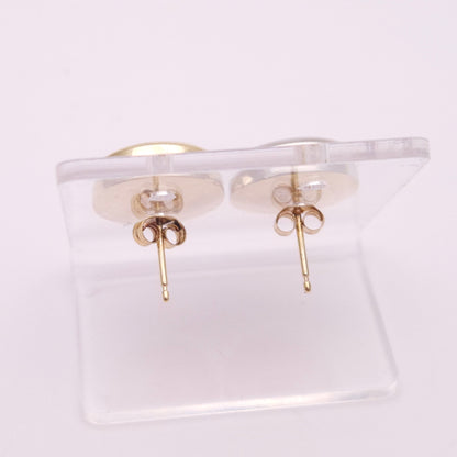 9ct Two-Tone Gold Button Stud Earrings