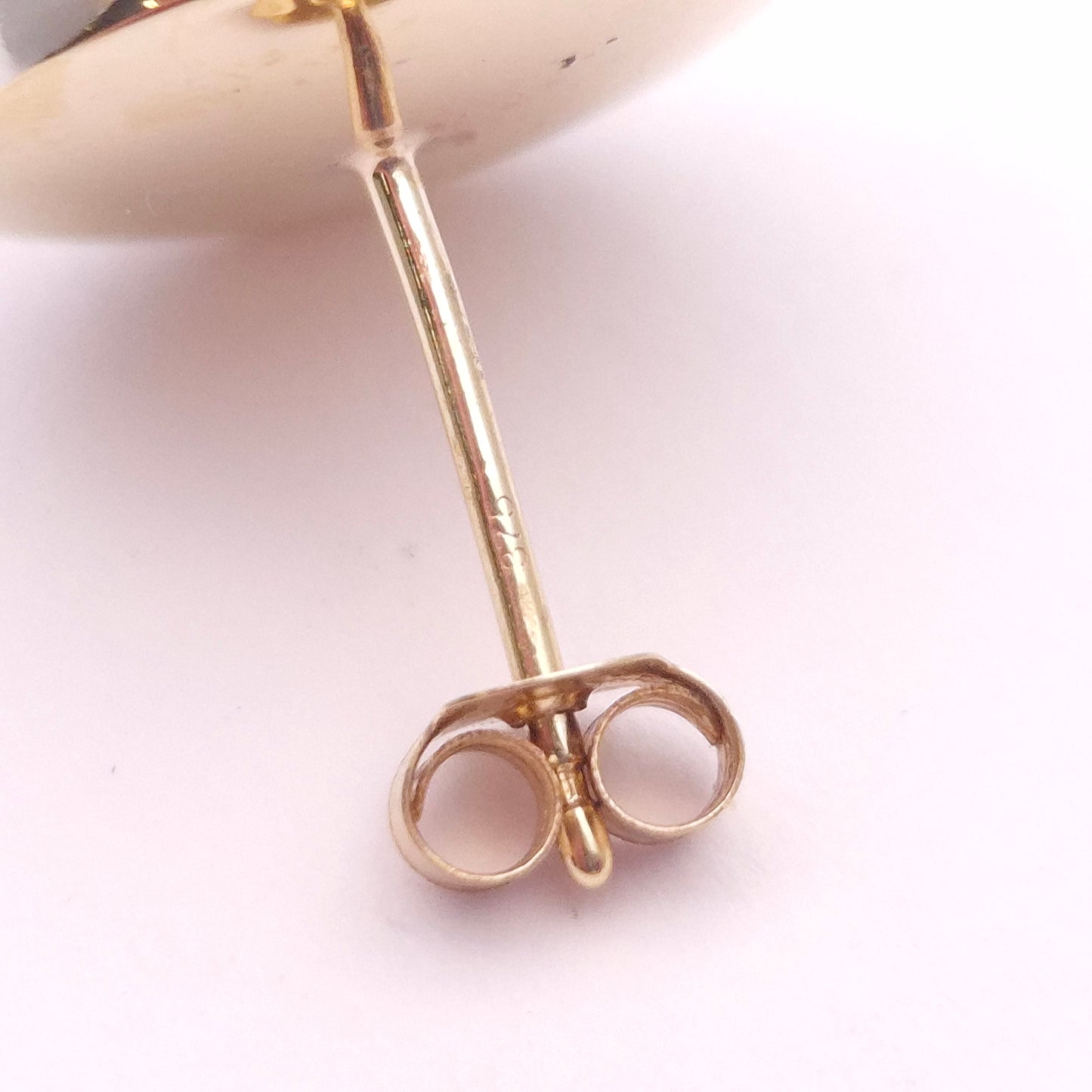 9ct Two-Tone Gold Button Stud Earrings