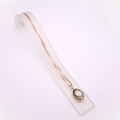9ct Rose Gold Floral Rose Cameo Pendant and Box Chain Necklace