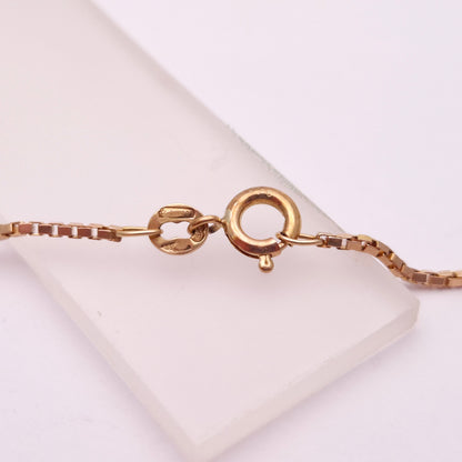 9ct Rose Gold Floral Rose Cameo Pendant and Box Chain Necklace